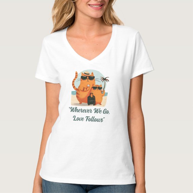 Camiseta Travelling Cat Love Moment (Frente)