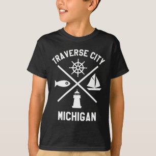 Camiseta Traverse City Norte Michigan Tee Sailing Boaty