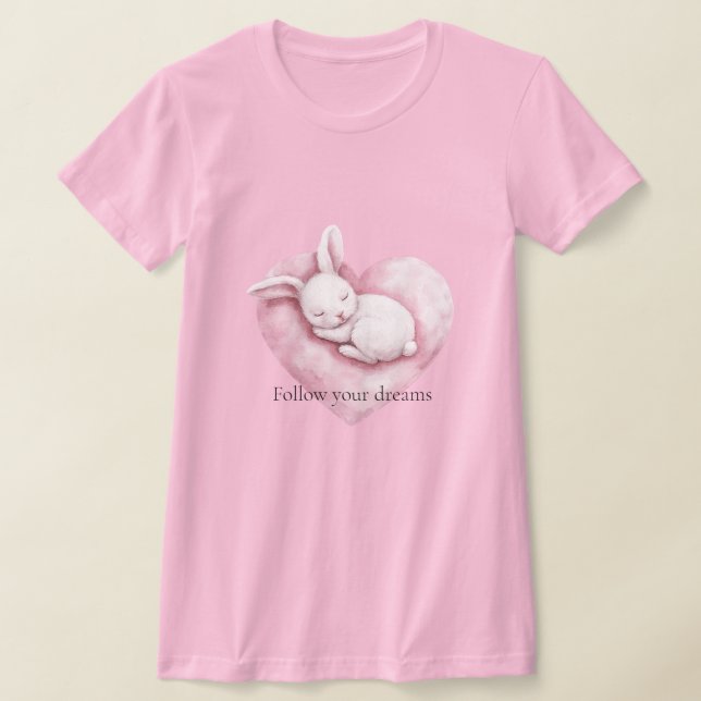 Camiseta Travesseiro de Coração Rosa Doce (Postura )