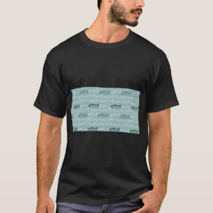 Camiseta Travesseiro de Peixe Costal, Azul Seafoam Designer