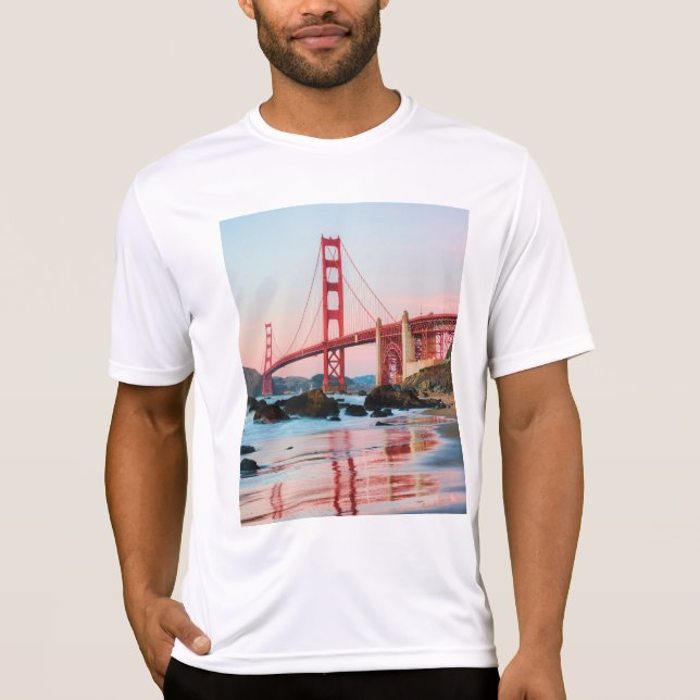 Camiseta travesseiro decorativo da ponte ouro (Frente)