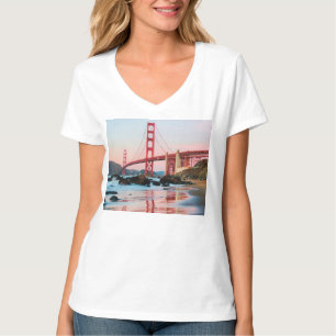 Camiseta travesseiro decorativo da ponte ouro