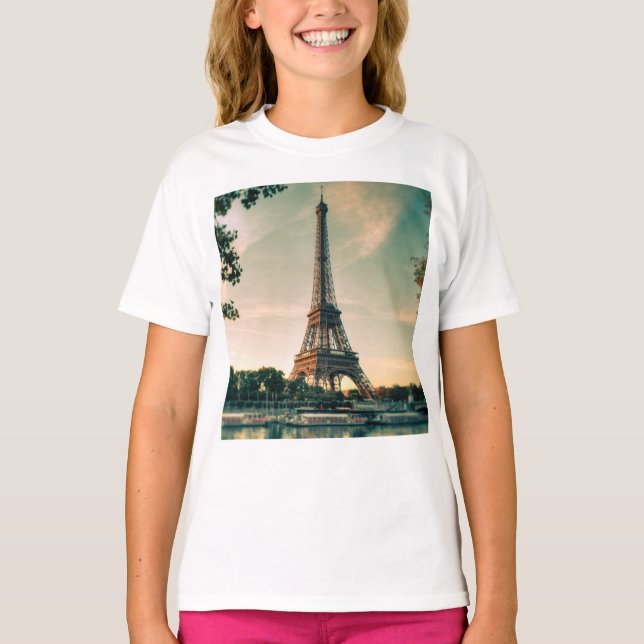 Camiseta Travesseiro decorativo da torre Eiffel (Frente)
