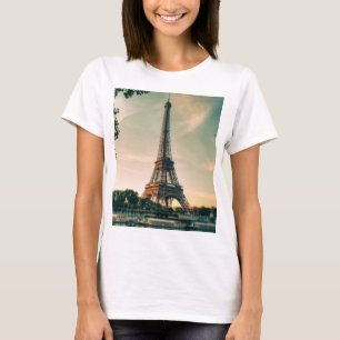 Camiseta travesseiro decorativo de torre Eiffel