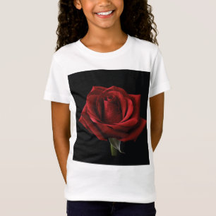 Camiseta travesseiro decorativo Rosa vermelha