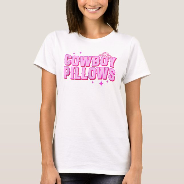 Camiseta Travesseiros de cowboy rosa (Frente)