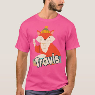 Camiseta Travis Cute Boy Name Com Raposa Legal