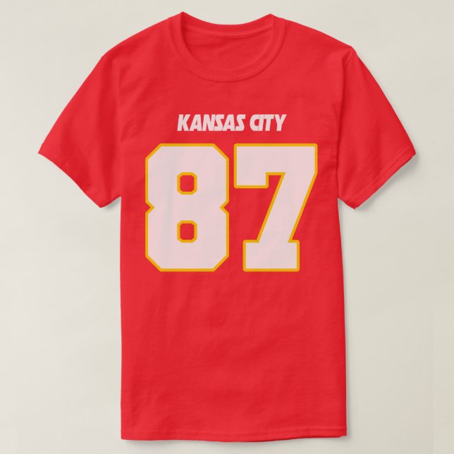 Camiseta Travis Kelce Jersey FrontBack Impressão (Frente do Design)