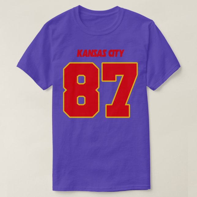 Camiseta Travis Kelce Jersey FrontBack Impressão 1 (Frente do Design)