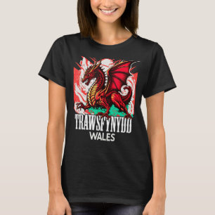 Camiseta Trawsfynydd País de Gales Bandeira Y Ddraig Goch D