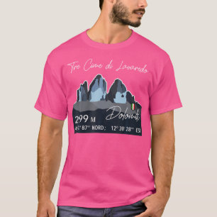 Camiseta Tre Cime Lavaredo Three Picos Dolomites Mountainee