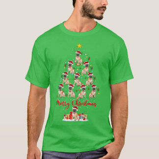Camiseta Tre de Natal Bulldog Papais noeis de Combinação