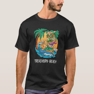 Camiseta Treachery Beach, Austrália Palm Tree Surfing Beach