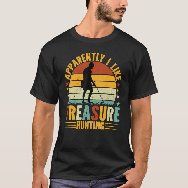 Camiseta Treasure Hunter Metal Detectando Eu Gosto Do Tesou (Frente)