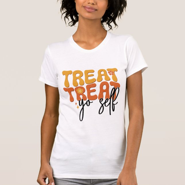 Camiseta Treat Yo Self Self Care Mental Health Retro Typo (Frente)