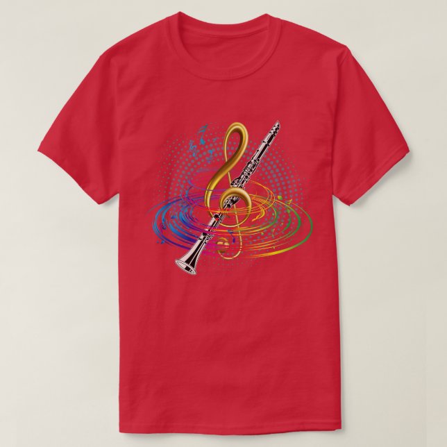 Camiseta Treble Clef Clarinet (Frente do Design)