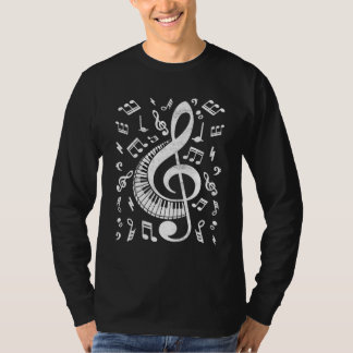 Camiseta Treble Clef Keyboard Piano   Pianist Classical Mus