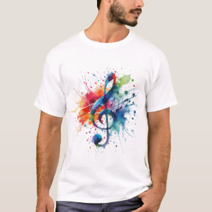 Camiseta Treble Clef Music Notes