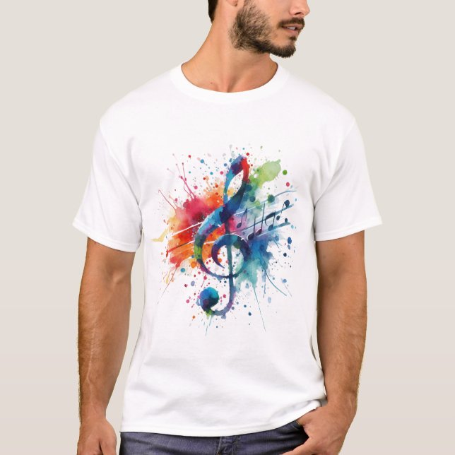 Camiseta Treble Clef Music Notes (Frente)