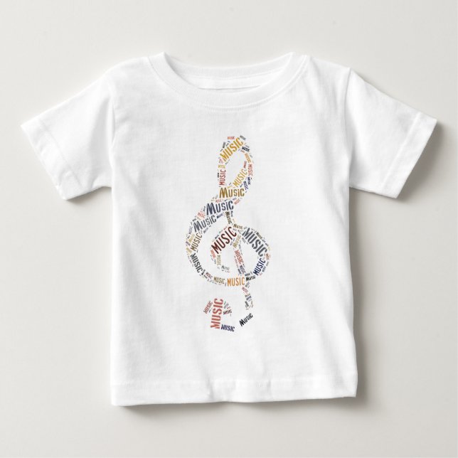 Camiseta Treble Clef Word Art (Frente)