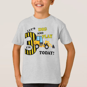 Camiseta Trecho de construção de aniversário de 3 anos