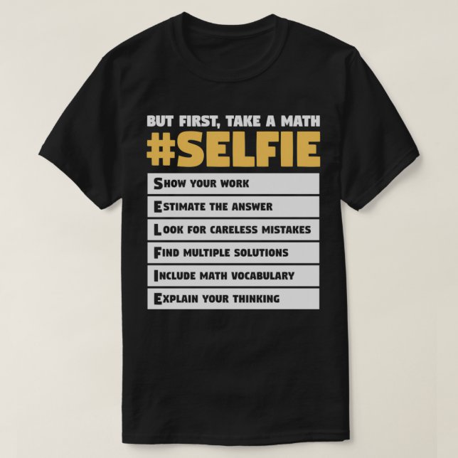 Camiseta Trecho De Ensino De Matemática Selfie Para Matemát (Frente do Design)