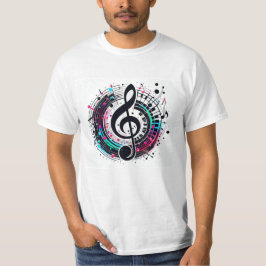 Camiseta Trecho de música arco-íris masculino Nota de diver