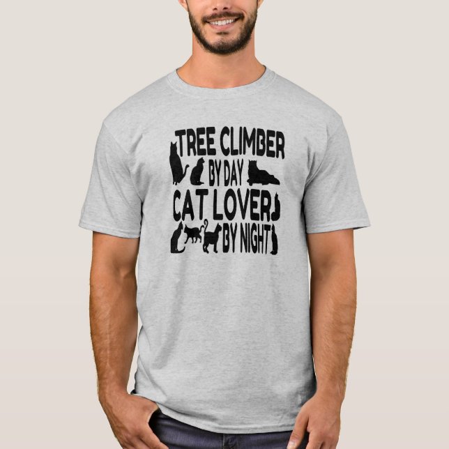 Camiseta Tree Climber Loves Cats (Frente)