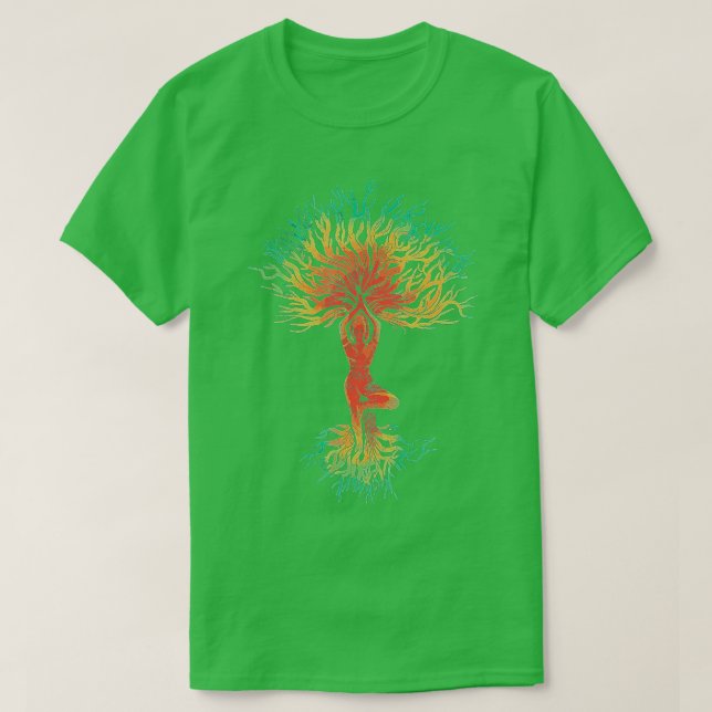 Camiseta Tree of Life with Woman Yoga Tee Chakra Haka Yoga  (Frente do Design)
