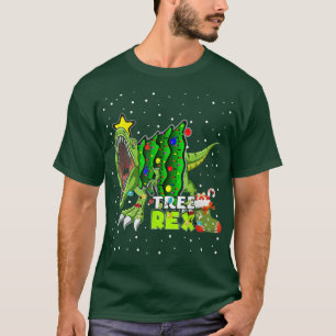 Camiseta Tree Rex Dinosaur Pajamas Christmas Lights for Men