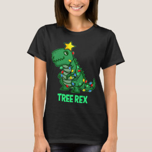 Camiseta Tree Rex Funny Cute Retro Christmas Dino
