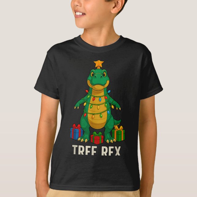 Camiseta Tree Rex Funny Dinosaur Christmas  (Frente)