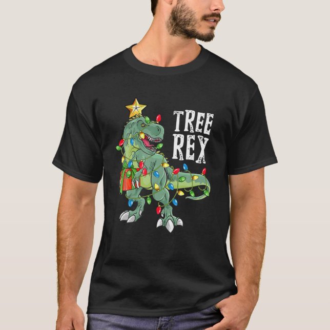 Camiseta Tree Rex Natal Tee Dinossaur Xmas Presente Para Cr (Frente)