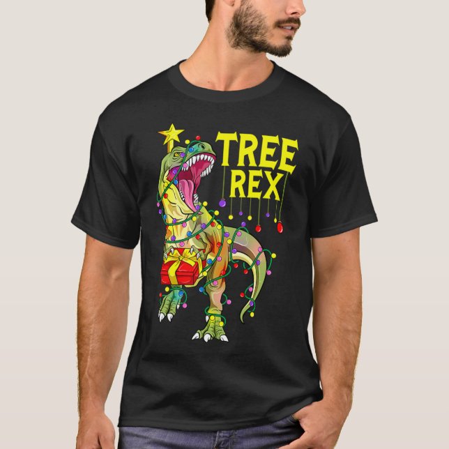 Camiseta Tree Rex! Paleontólogo engraçado de Natal  (Frente)
