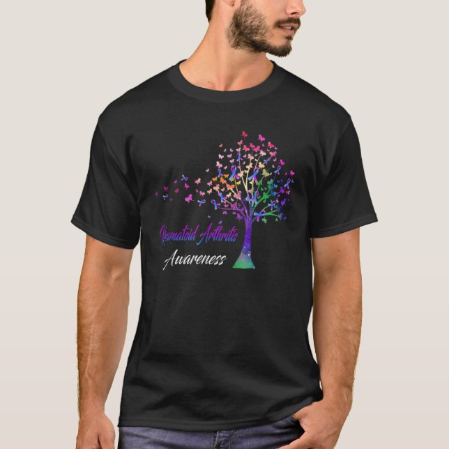 Camiseta Tree Ribbon Artrite Reumatoide Sensibilização (Frente)