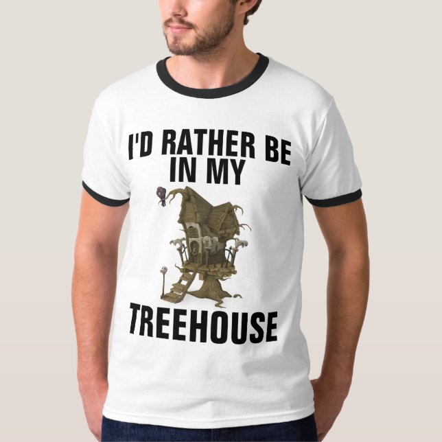 CAMISETA TREEHOUSE, EU PREFERENCIALMENTE ESTAR NA MINHA CAS (Frente)