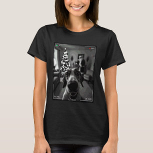 Camiseta Treeing Walker Coonhound Pega Papai Noel Na Câmera