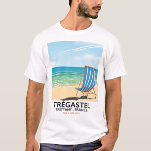 Camiseta Trégastel, poster de viagens da praia de Brittany