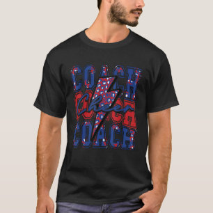 Camiseta Treinador Chening Bolt Cheer Leopard Blue Red