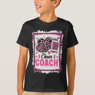 Camiseta Treinador de Cheerleader Leopardo Seios Pé de Cânc