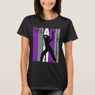 Camiseta Treinador de dança roxa retro Mulher do Aniversári