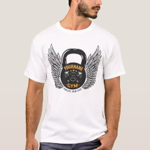 Camiseta Treinador de Fitness GYM Personalizado Kettlebell