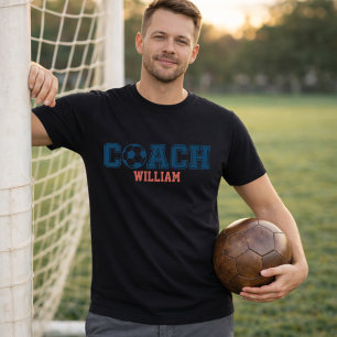 Camiseta Treinador de Futebol Personalizado Nome Varsity Ti