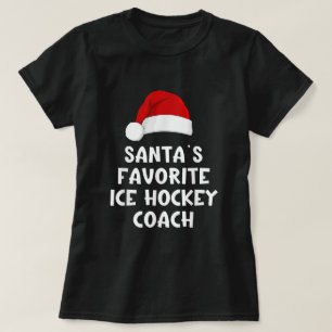 Camiseta Treinador de hóquei favorito do Papai Noel Natal e