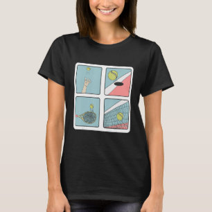 Camiseta Treinador de jogador de tênis retrô raquete simple