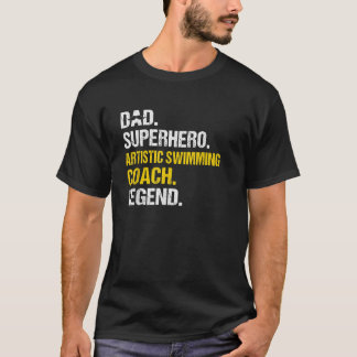 Camiseta Treinador de Nadação Artista Super Herói Pai Engra