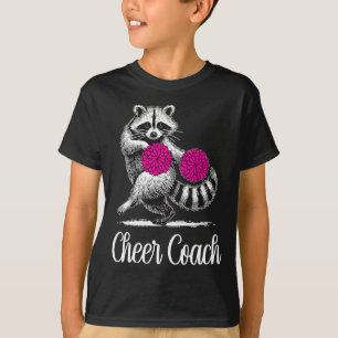 Camiseta Treinador de Torcida de Guaxinim Engraçado Cheerle