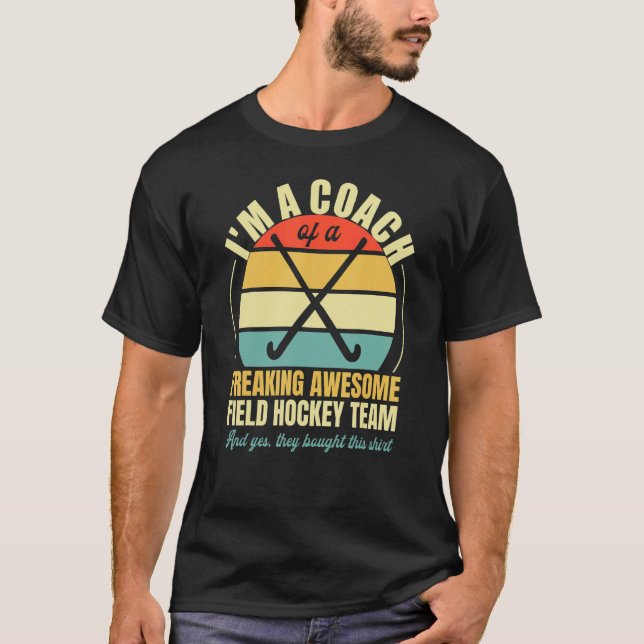 Camiseta Treinador De Uma Equipe De Hóquei Em Campo Fantást (Frente)