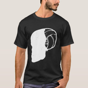 Camiseta Treinador De Voleibol Com Crânio Branco E Vole