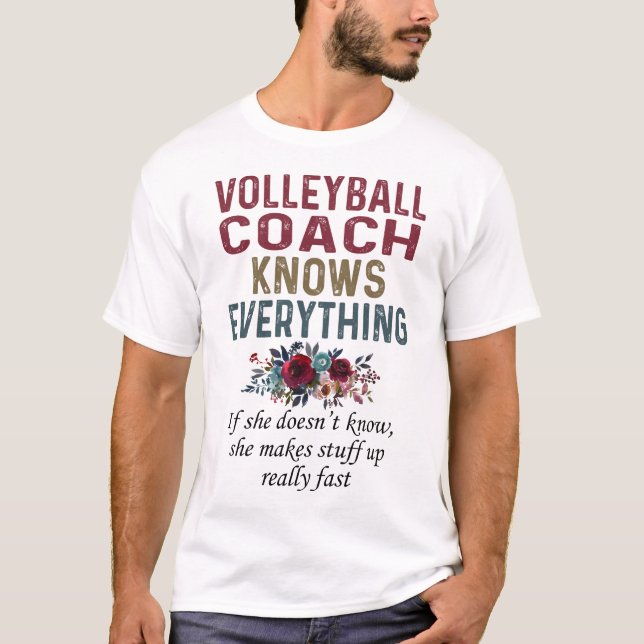 Camiseta Treinador De Voleibol Sabe Tudo (Frente)